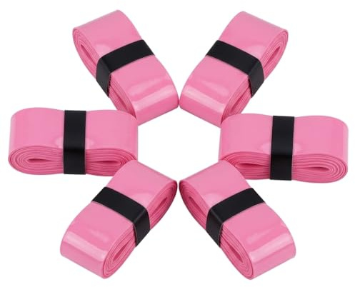 6 pièces Rosa Cinta Antideslizante Agarre Absorbente de Sudor,Multifuncional para cañas de Pescar,Raqueta de Tenis y bádminton
