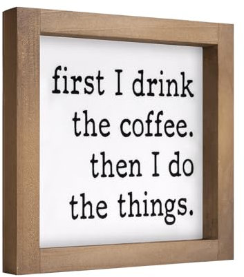 pechpell 6 Coffee Bar Sign for Kitchen Counter, Coffee Station Shelf Decor