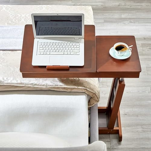 HARELA Scrivania Tavolo da Lavoro Porta Pc Computer Scrivania Regolabile in Altezza e Inclinazione, Scrivania in Piedi Mobile con Ruote, per PC per Tablet Cellulare