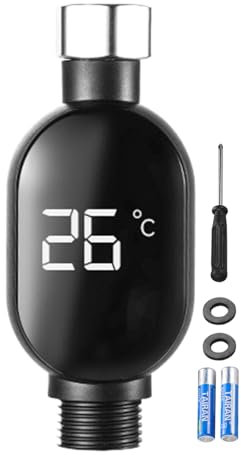 Besreey Affichage de la température de l'eau de douche - Affichage numérique LED - Thermomètre de pour bébé - Accessoire de salle de bain étanche pour la maison, l'appartement, l'hôtel