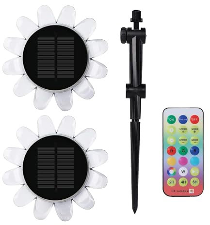 EALRIDV Solarlampen Für Außen Gartenbeleuchtung, Schwimmkugel Pool Licht + Fernbedienung + Halterung, LED Bunte Teichbeleuchtung Für Garten Pool Terrasse (2 Lichter 1 Fernbedienung 2 Klammer)