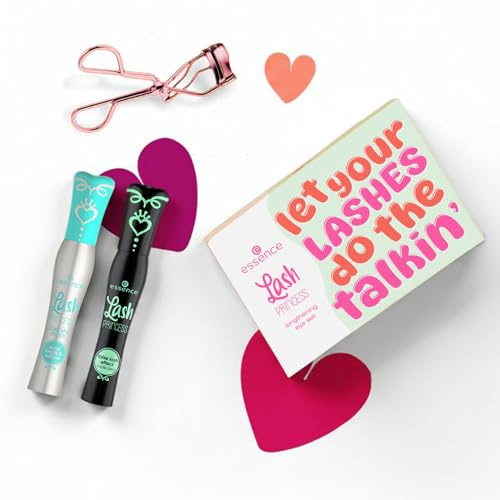 essence Lash PRINCESS lengthening eye set 01 Crown Worthy Lashes, coffret 3 pièces, longueur, volume & courbure, recourbe-cils, base & mascara