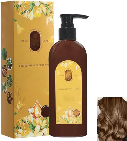 Nourishing Plant-Based Hair Color, Tinte Capilar Nutritivo A Base De Plantas, Long-Lasting & Natural Hair Color Shampoo For Gray Coverage, Minimizing Frizz, For Men & Women (Chestnut Brown)