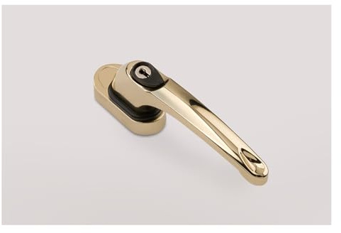 KOOPLES HARDWARE Maxim Tilt Safe Tilt and Turn Window Handle – Child Safe Locking Handle with Key – Fits uPVC & Timber Tilt & Turn Windows – Durable, Secure & Easy to Fit (PVD Gold, 40mm)