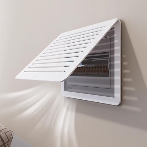 Vibeo Cache Compteur Electrique Cache-Panneau Électrique Respirant, Plaque Décorative pour Disjoncteurs (25, 30, 40, 50, 60 cm), Cache-fusibles Blanc pour Cuisine et Salon(14x14in/35x35cm)