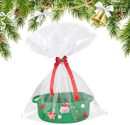 Julkorg present – 30,48 cm förvaring & dekoration | bomullsrep korg för kvinnor och män, mångsidig låda för godis, fester, födelsedagar, invigning och helgdagar