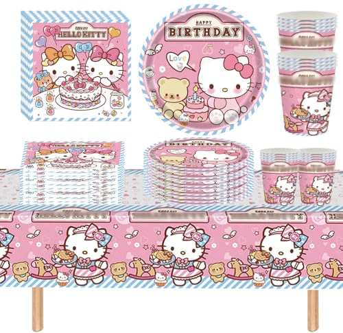 Vaisselle de Fête Assiette Décoration d'anniversaire Assiettes Tasse en carton Nappes Serviettes Pour 20 personnes (C)