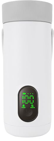 ciciglow Hervidor de Agua Portátil para Viaje, Hervidor Eléctrico Inalámbrico de Viaje, Mini Calentador de Leche, Pequeña Caldera de Agua Caliente de 350ML con Mango para Coche