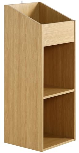 Charles Jacobs 2 Tier Modern Vinyl Record LP Storage Unit - Oak Effect