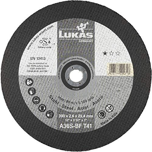 LUKAS A36S-BF Lot de 10 disques à tronçonner pour acier 300 x 2,6 mm