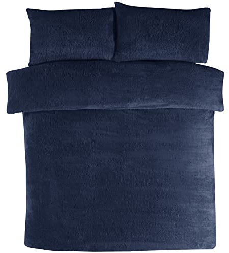 Sleepdown - Set di biancheria da letto in pile orsetto, caldo, comodo e morbidissimo, composto da copripiumino e federe