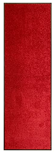 vidaXL Fußmatte Waschbar Schmutzfangmatte Türmatte Fußabtreter Schmutzmatte Schmutzfangläufer Sauberlaufmatte Innen Außen Rot 60x180cm