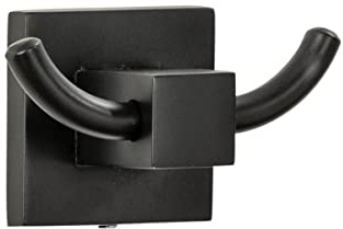FACKELMANN Doppelhaken New York/hochwertiger Wandhaken fürs Bad/Maße (B x H x T): ca. 8,5 x 5 x 5 cm/Handtuchhaken fürs Badezimmer & WC/kubisches Industriedesign/Farbe: Schwarz