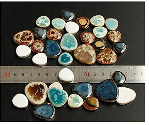LUOSHUAI Tesselles mosaique Carreaux de mosaïque 100g en céramique pour Artisanat de mosaïque de Forme de Goutte irrégulière Mosaique Verre (Color : B)
