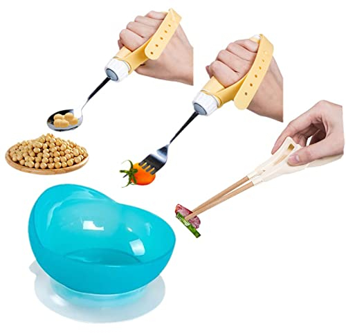 ZZBB Tenedor para Ayudas para Discapacitados, Cubiertos de Fácil Agarre Utensilios para Ayudas para la Artritis Tenedor Giratorio Flexible para Pacientes Discapacitados Mayores con Artritis