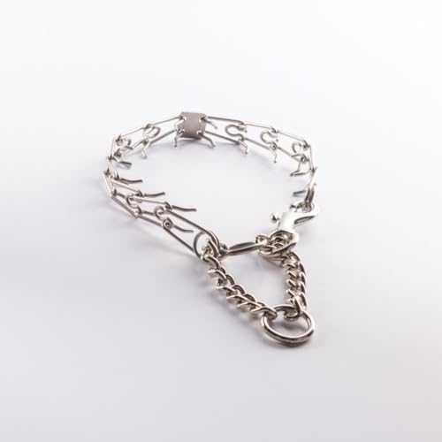Kimberland Collars Duro de 1,5 mm avec plaque centrale | Collier de dressage en acier inoxydable pour petites races | Micro collier de dressage de 20,3 cm | Chiens de 2,7 à 11,8 kg | Collier