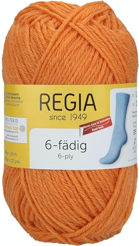 Schachenmayr Regia 6-Fädig Uni, 50G kürbis Handstrickgarne