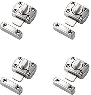 LIKERAINY Cerraduras de Puerta 42x31mm del Baño Pestillo Perno Giratorio Cerrojo Pestillos Aleación de Zinc para Puertas Muebles Ventana y Armario Plata 4 Pieza