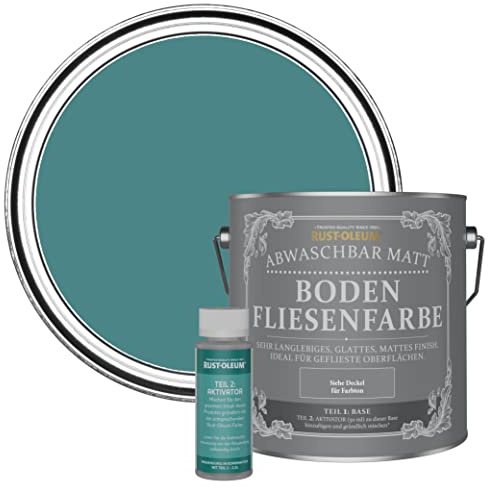 Rust-Oleum strapazierfähige, abwaschbare Bodenfliesenfarbe in grün Matt Finish - Pfauenfeder 2,5 Litres