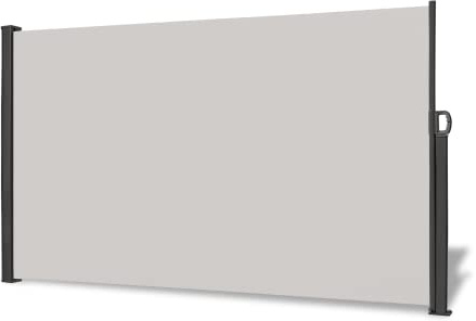 Froadp Seitenmarkise Ausziehbar aus Aluminium 160x300cm Sichtschutz Garten mit 100% Polyester und PU-Beschichtung Wasserdicht und Sonnenschutz Seitenrollo Markisen für Balkon Terrasse (Hellgrau)