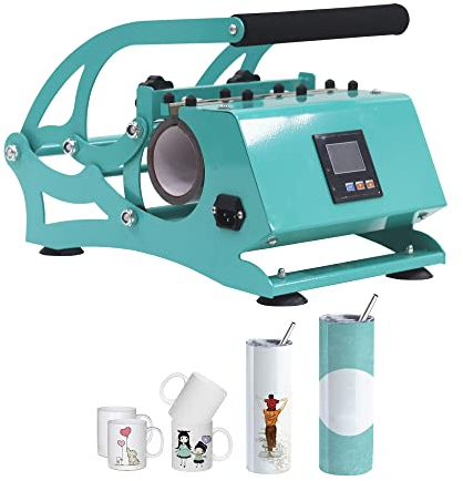 Machine de Presse à Chaud, 500 W Portable Mug Heat Press Machine, Coffee Cup Heat Press Machine, for 16/20/25/30 OZ Straight Sublimation Blanks Skinny Tumbler 11/12/15 OZ Sublimation Mugs en céra