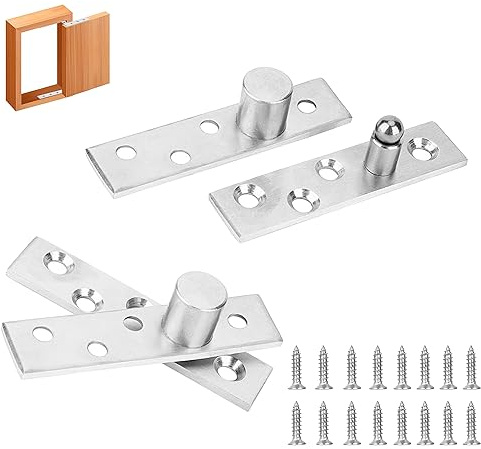 OHYER pivot scharnier Verdeckte Edelstahl-Drehscharniere Aufschraubband Scharnier klappbar Tür Scharniere Edelstah Eccentric Pivot mit Schrauben Scharnier Zubehör für Schrank TierHaus Türen(1#)