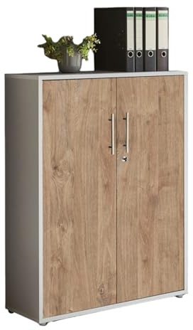 Aktenschrank TABOR abschließbar Büroschrank in diversen Farbvarianten (lichtgrau/Gold Harbor Oak)