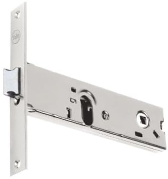 Briconess.com Cerradura de embutir para puertas de aluminio con pestillo reversible y frontal de acero inoxidable Yale - Entrada 70 - Frontal 16