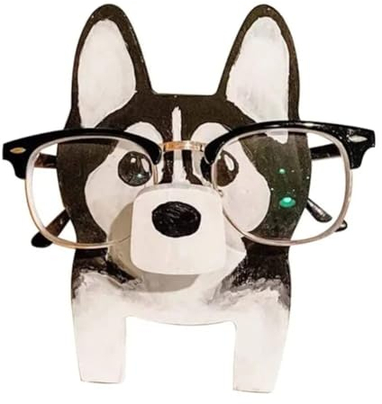 AOEGBY Tierisches Brille Brillenhalter Tier-Brillenhalter, Holz-Brillenständer, süßer Welpe-Hund-Brillenrahmen, Brillen-Accessoire Tiere Brillen Halter