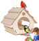 Liwein Vogelfutterhaus Holz Zum Aufhängen, Vogelhaus Zum Bemalen,Vogelfutterspender Für Kleinvögel,Nistkästen Vogelhäuser Eichhörnchen futterhaus Futterhaus Für vögel Hängend (Large)