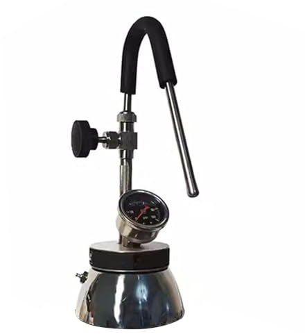 Vituord Montalatte da Esterno, Macchina per Schiumare Acqua Bollente a Vapore Commerciale, con Ugello a 3 Fori, Manometro della Pressione dell'Aria, Fiamma Libera E Riscaldamento a Induzione