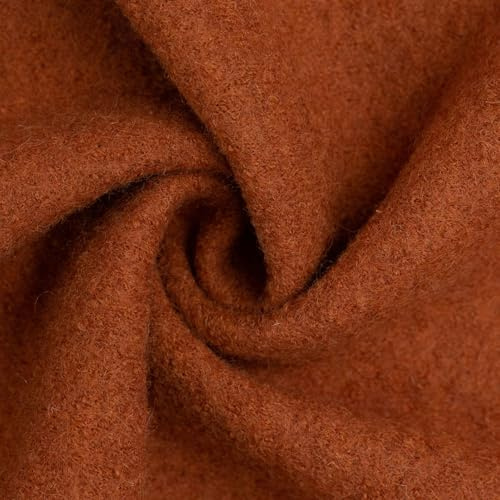Walkstoff NAOMI Melange aus 100% Schurwolle | Gekochte Wolle | Meterware ab 50 cm | 390 g/m² | OEKO-TEX Standard 100 | mulesingfrei | viele Farben | Wollwalk für Jacken Mäntel Overalls (terracotta)