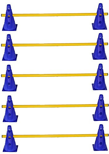 Steckhürdenset - 5 er Set für Koordinationstraining Agility Hundesport Pferdesport Zubehör Lochkegel Fussball Pylone Stangen Lochkegel für Trainingsübungen Trainingszubehör