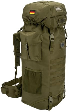 BWuM Bundeswehr kampryggsäck taktisk flygare 110 l patch & flagga, oliv