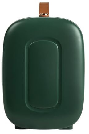 Mini Fridge 4L, Mini Fridge for Bedroom Skincare Cooler, Small Fridge Cosmetic Double Mode Hot and Cold 0.2-50°C, 6 Cans 330ml Mini Portable Fridge USB/Adapter, for Food, Drinks, Makeup, Dorm green
