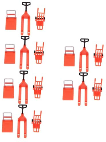 Warmhm 3 Ensembles Jouets Miniatures Mini Outils De Déplacement De Construction Modèle De Voiture Mini De Chariot à Plate-Forme Modèle Miniature De Poulie à Main Plastique Rouge