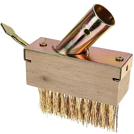 INOOMP Spazzola per Diserbo in Filo di Rame 14 Cm Manico Fisso Strumento per Rimuovere Erbacce e Muschio su Giardino e Marciapiedi