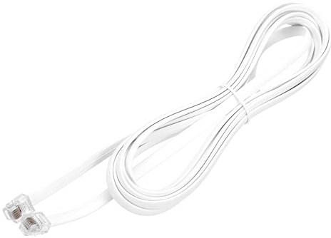 QUARKZMAN 1 Confezione Cavo Telefonico, 3 m Cavo Telefono RJ12 6P6C Maschio A Maschio Cavo rigo Diretta Per Telefono Per Casa, Ufficio, Bianco