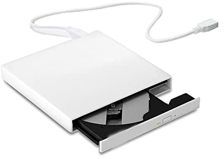 BGAZA 2021 DVD Conduire USB Externe CD-RW Enregistreur DVD/CD Ordinateur Portable de Lecteur Optique Lecteur Lecteur(White lampshade)