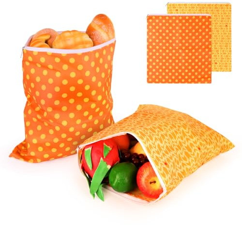 Plushly Lot de 2 sacs à pain réutilisables en cire d'abeille avec fermeture éclair pour levain fait maison, emballages en cire d'abeille pour le stockage des aliments et du pain, grande capacité