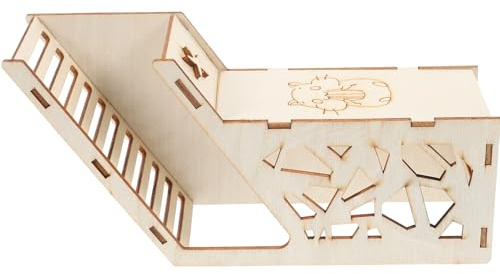 ROMISBABA Maison en Bois pour Petits Animaux Offrant Un Environnement Sûr et Stimulant, Cachette Charmante et Design Unique pour Cochons d'Inde et Hamsters