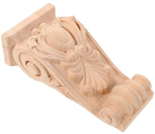 Générique Console en Bois Sculpté Texture Fine et Lisse de Style Européen Rustique Décoration Murale Élégante pour Intérieur Chic