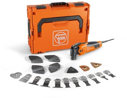 FEIN Multimaster MM 500 SELECTION, Utensile multifunzione con 55 accessori, Motore FEIN da 350 W, Sistema antivibrazioni, Attacco Portautensile StarlockPlus, Sistema di serraggio rapido