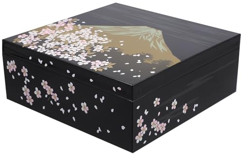 DIYEAH Caja Bento Japonesa Tradicional de Gran Capacidad de Plástico, Multifuncional y Elegante Estilo Japonés para Postres y Reuniones Familiares
