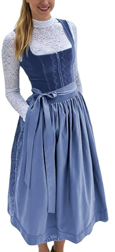 Abiti da Cerimonia Donna Dirndl Donna Nero Tradizionale Germandress Abito Tradizionale ’Oktoberfest con Grembiule Completo per Festa della Birra Elegante da per Celebrazioni e Eventi Abito Matrimonio