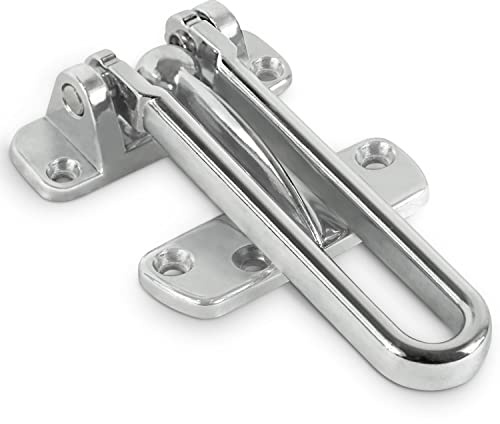 Jack N’ Drill Swing Bar Door Lock - 2 Pack Durable Swing Bar Door Guard for Front and Inside Door, Child Proof Safety Locks Reinforcement Door Stopper Door Guard for Home Security, Satin Nickel