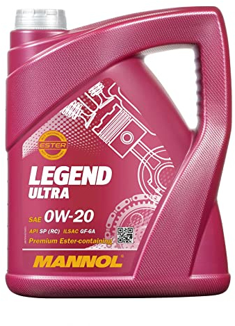 Mannol 5 Litre Legend Ultra 0W-20 Engine Oil 7918 ILSAC GF-6A Premium Bi-Synthetic PAO And Ester Technology