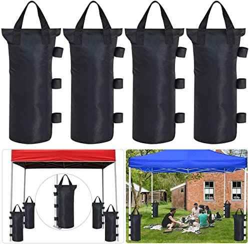 4pack Large Pavillon Gewichte Sandbeutel Zelt Sandsäure Industrielle Klasse 600D Schwere Doppelgenähte Sandgewichtsbeutel Pavillon Beingewichte Taschen Parasol Gewichte für Pop-up-Zelte Baldachin