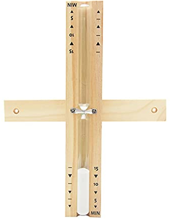 Fiacvrs Sauna Hourglass Sand Timer,15 Minutes Accurate Heat Resistan-t Sauna Hourglass Rotating Wooden Timer Sand