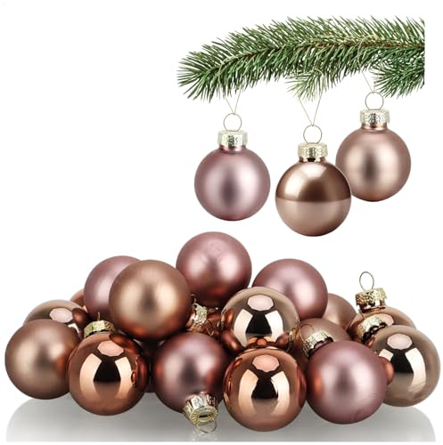 COM-FOUR® 20x Mini-Christbaumkugeln aus Glas, kleine Weihnachtskugeln | Baumschmuck für den Weihnachtsbaum - Ø 3 cm